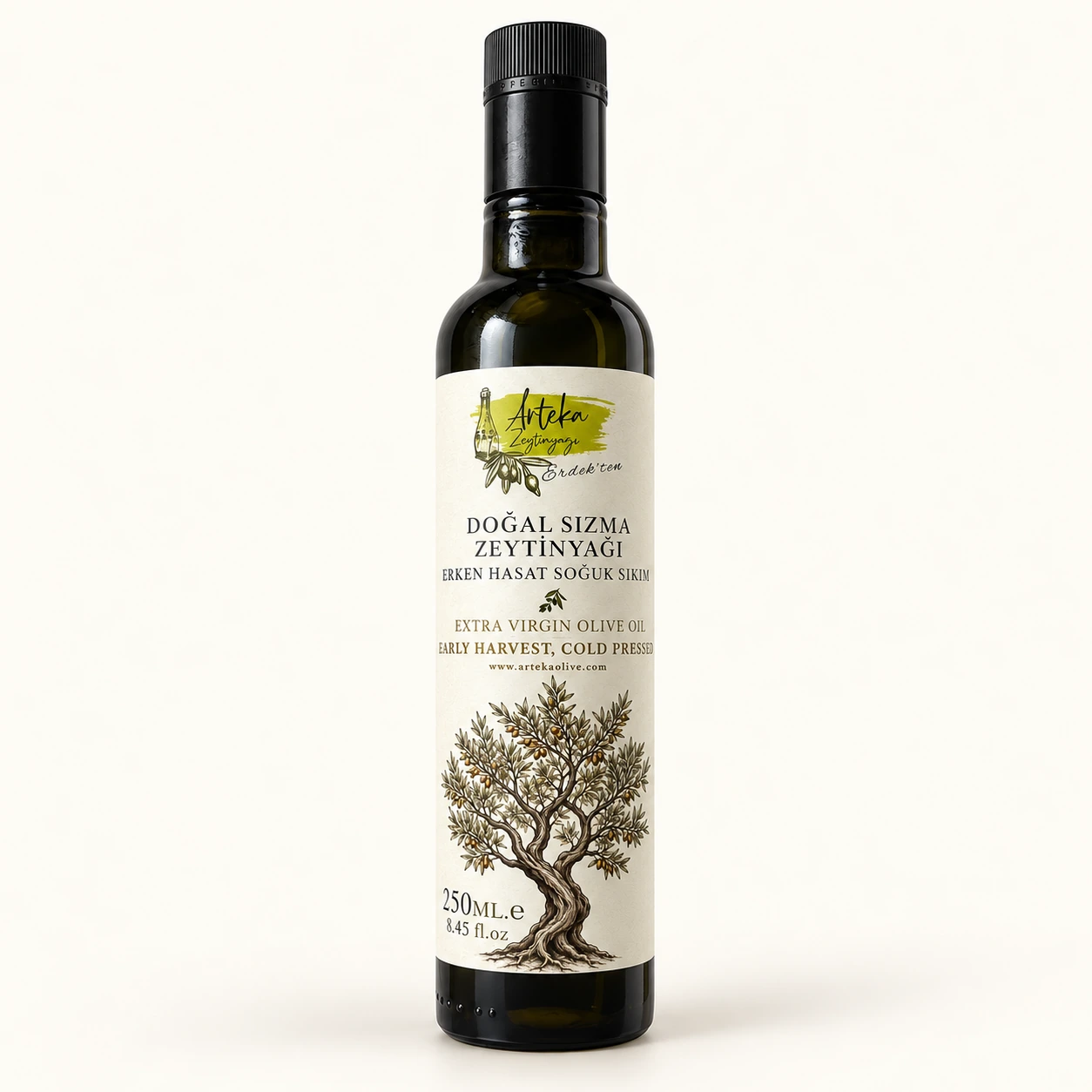 Arteka erken hasat soğuk sıkım zeytinyağı — 250 ml şişe