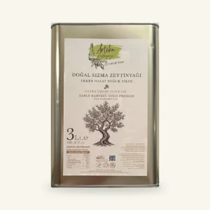 Arteka erken hasat soğuk sıkım zeytinyağı — 3 litre teneke